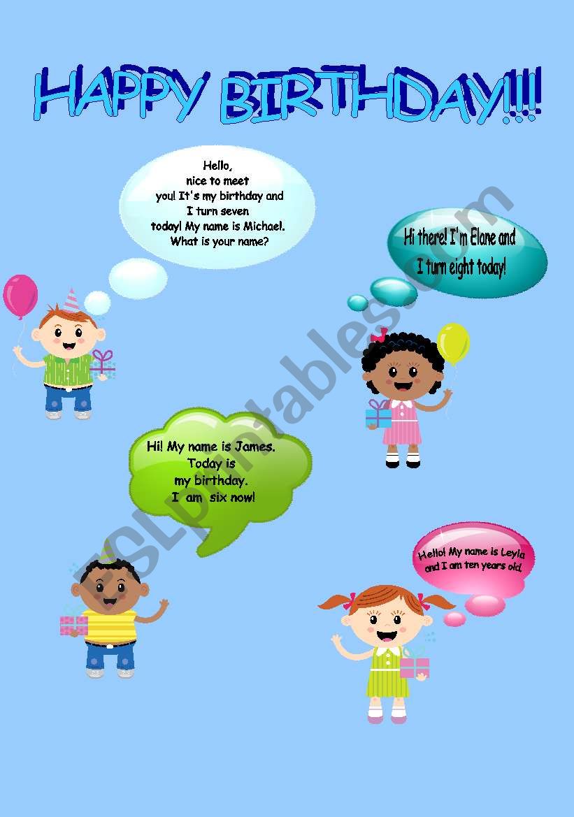 Happy Birthday! Reading comprehension for young learners, 