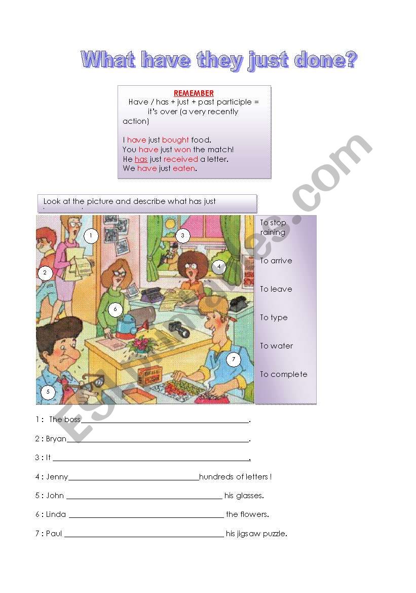 present perfect (3 pages) worksheet