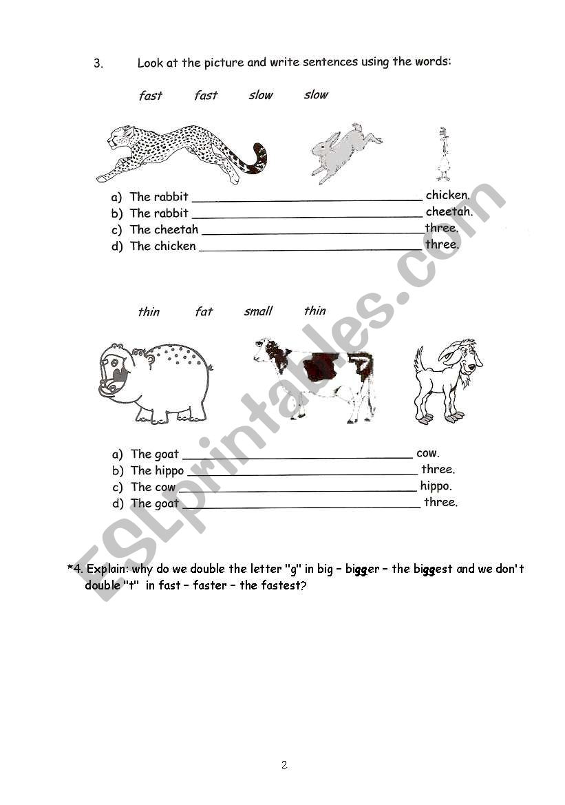 Comparative-superlative worksheet