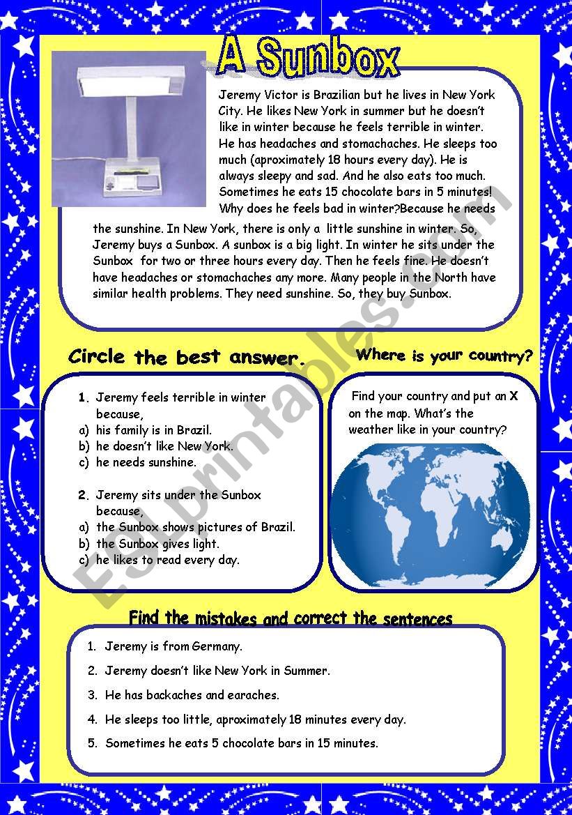 What is a Sunbox? worksheet