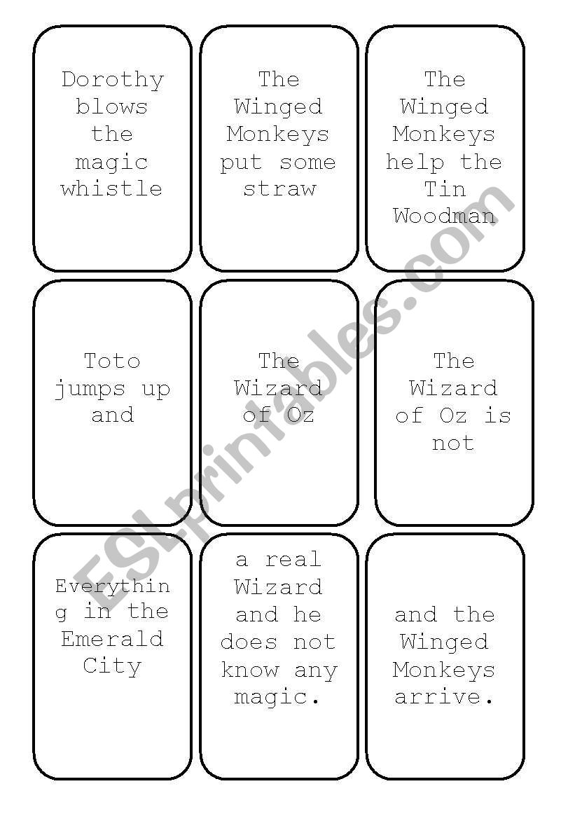 THE WIZARD OF OZ SNAP worksheet