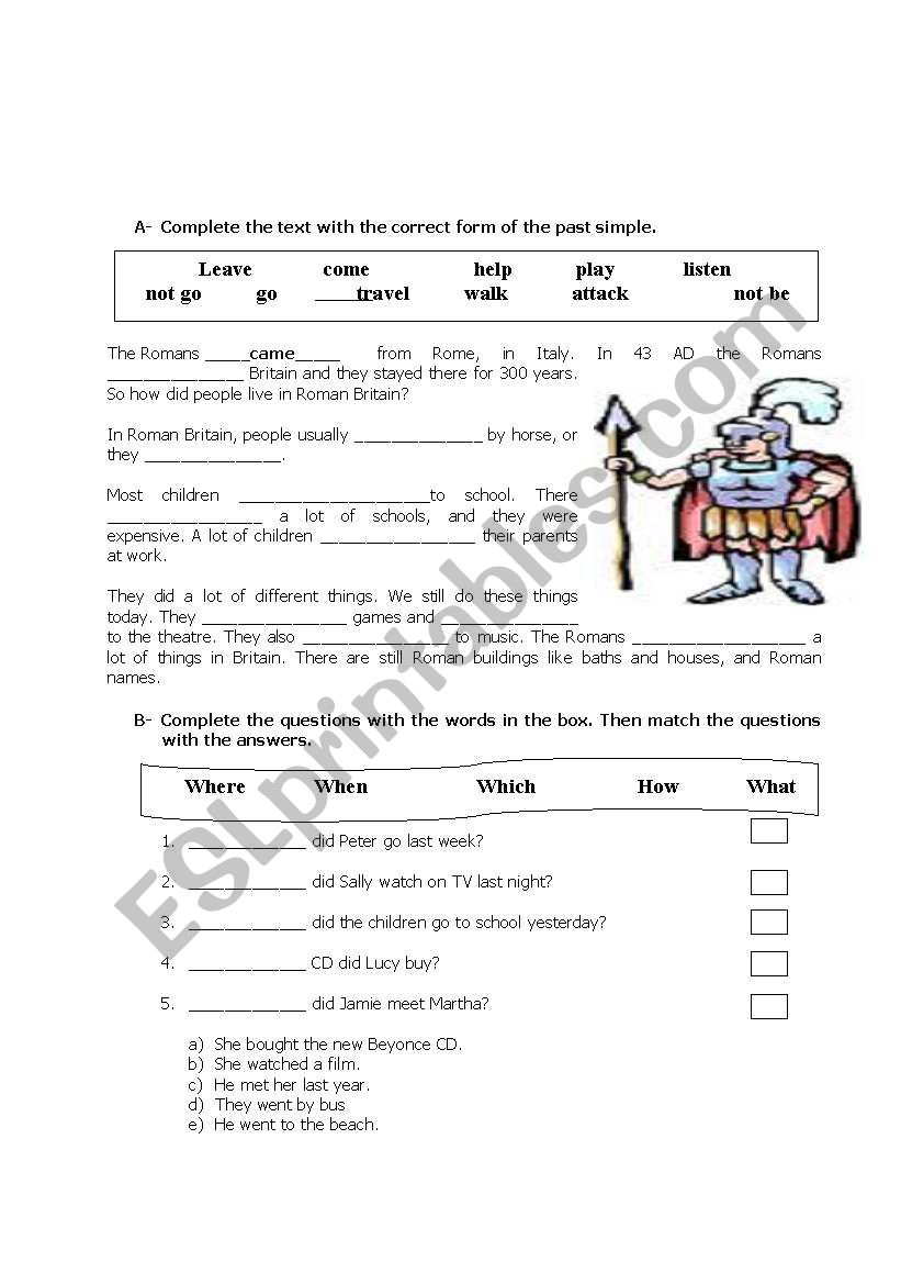 PAST TENSE worksheet