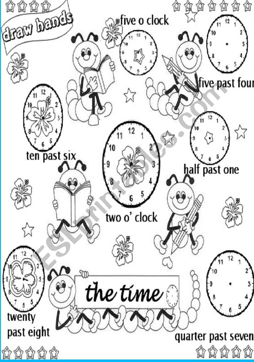 draw the hands on the clocks worksheet