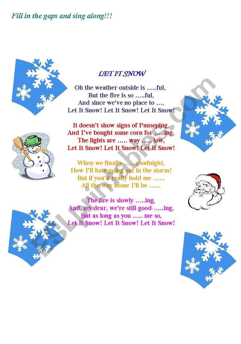 Let It Snow worksheet