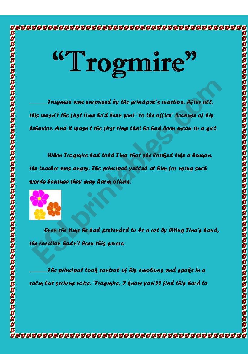 Trogmire worksheet