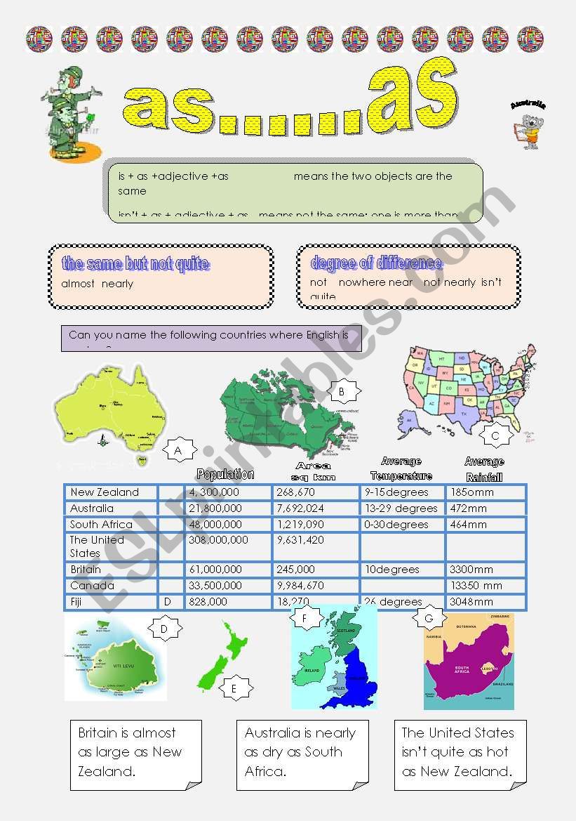 as......as: comparison for elementary to intermediate