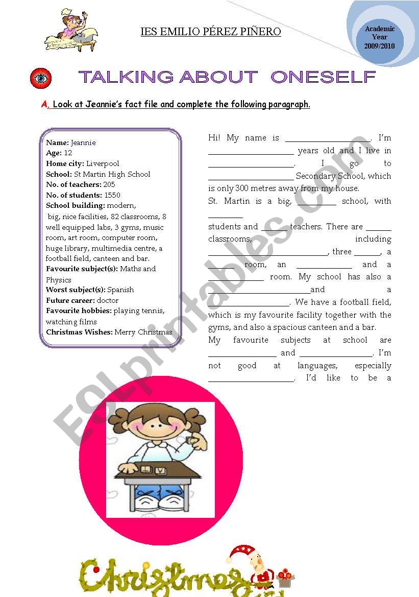 Christmas Cards- Writing worksheet