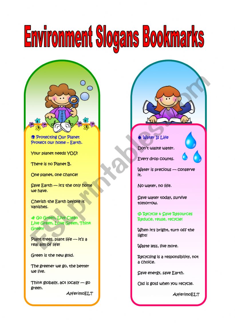 LetÂ´s learn some environment slogans !