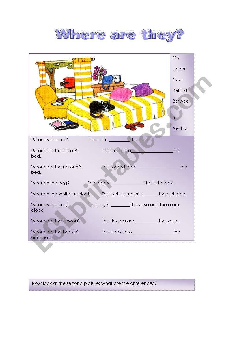 prepositions place (2 pages) worksheet