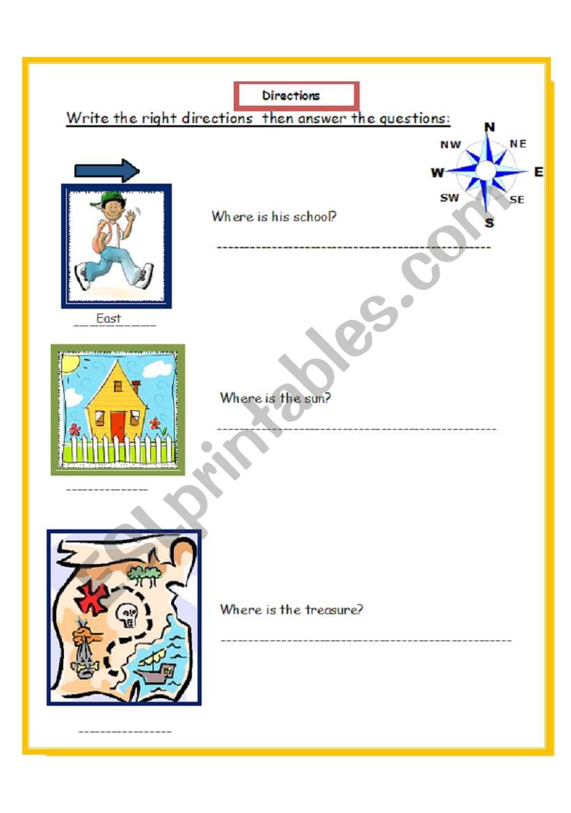 Directions worksheet