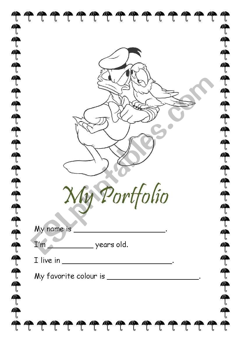 Portfolio cover worksheet