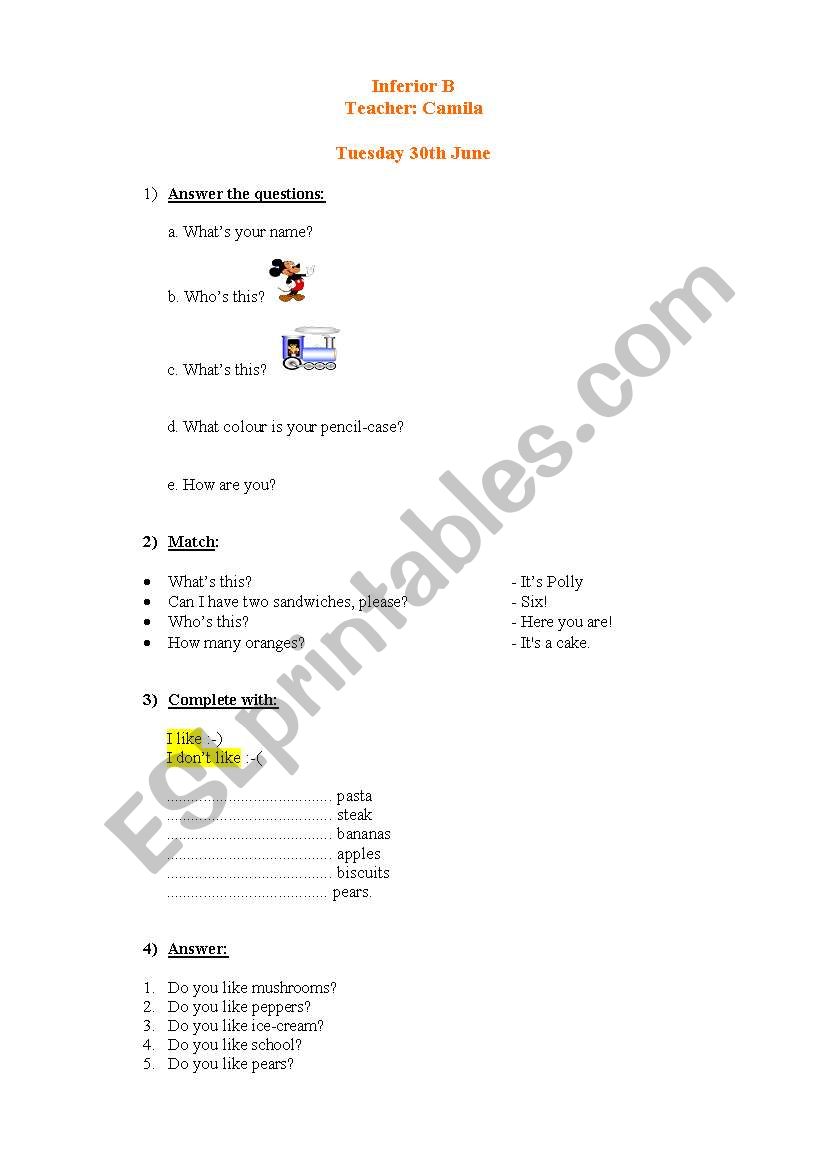 Revision 1st Kids worksheet