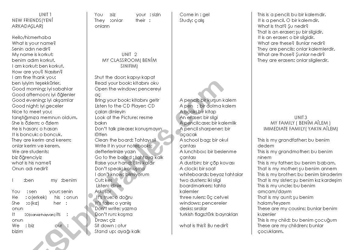 worksheet for instructions worksheet