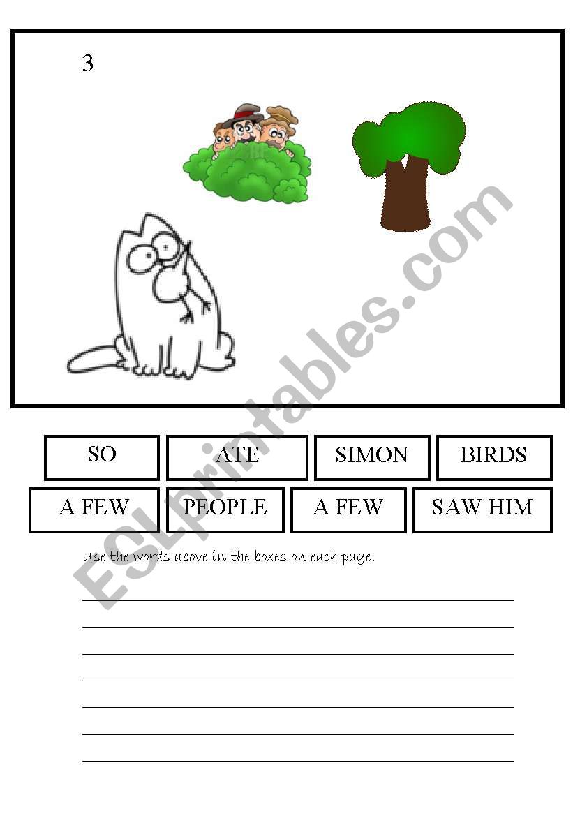 Simon the cat 2 worksheet