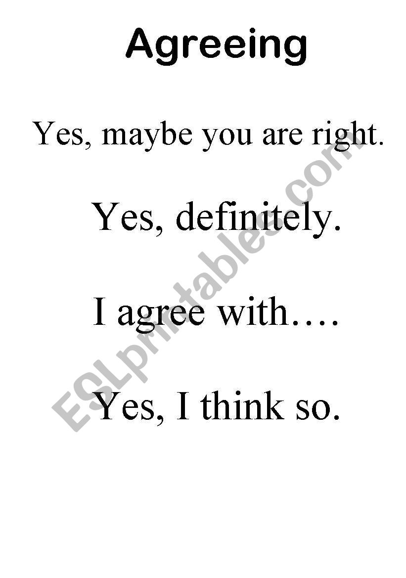 agreeing worksheet