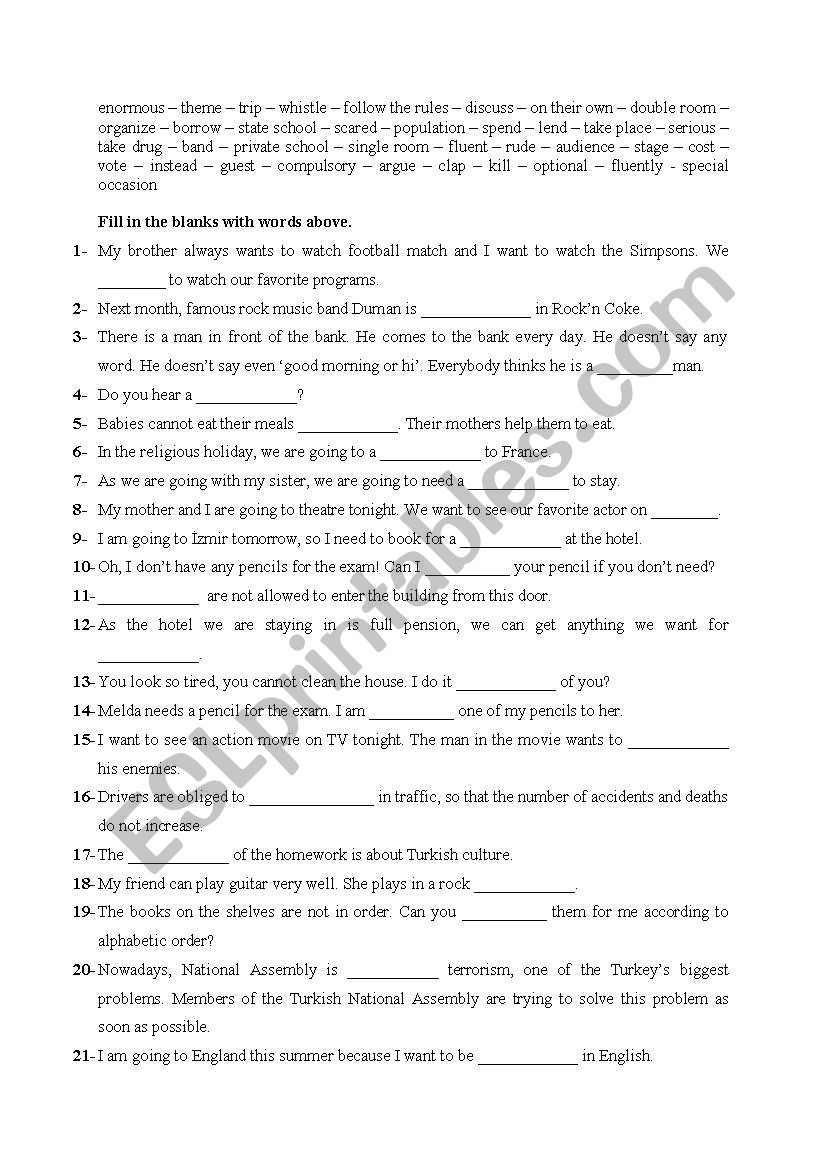 worksheet on tenses worksheet