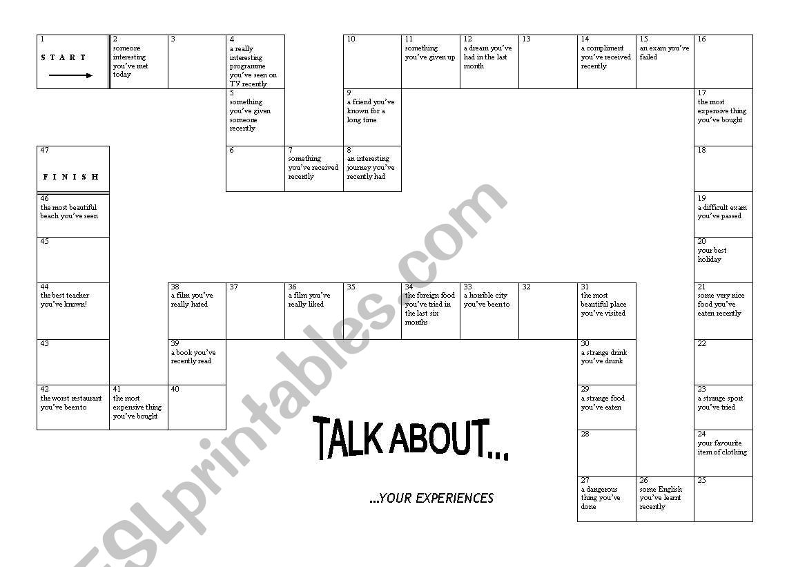 Board Game - Present Perfect  worksheet