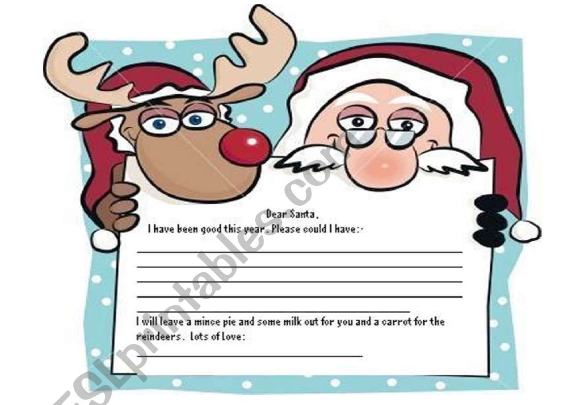 LETTER TO SANTA worksheet