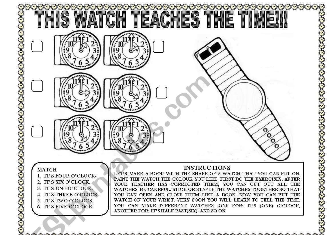 THIS WATCH TELLS THE TIME!!! worksheet