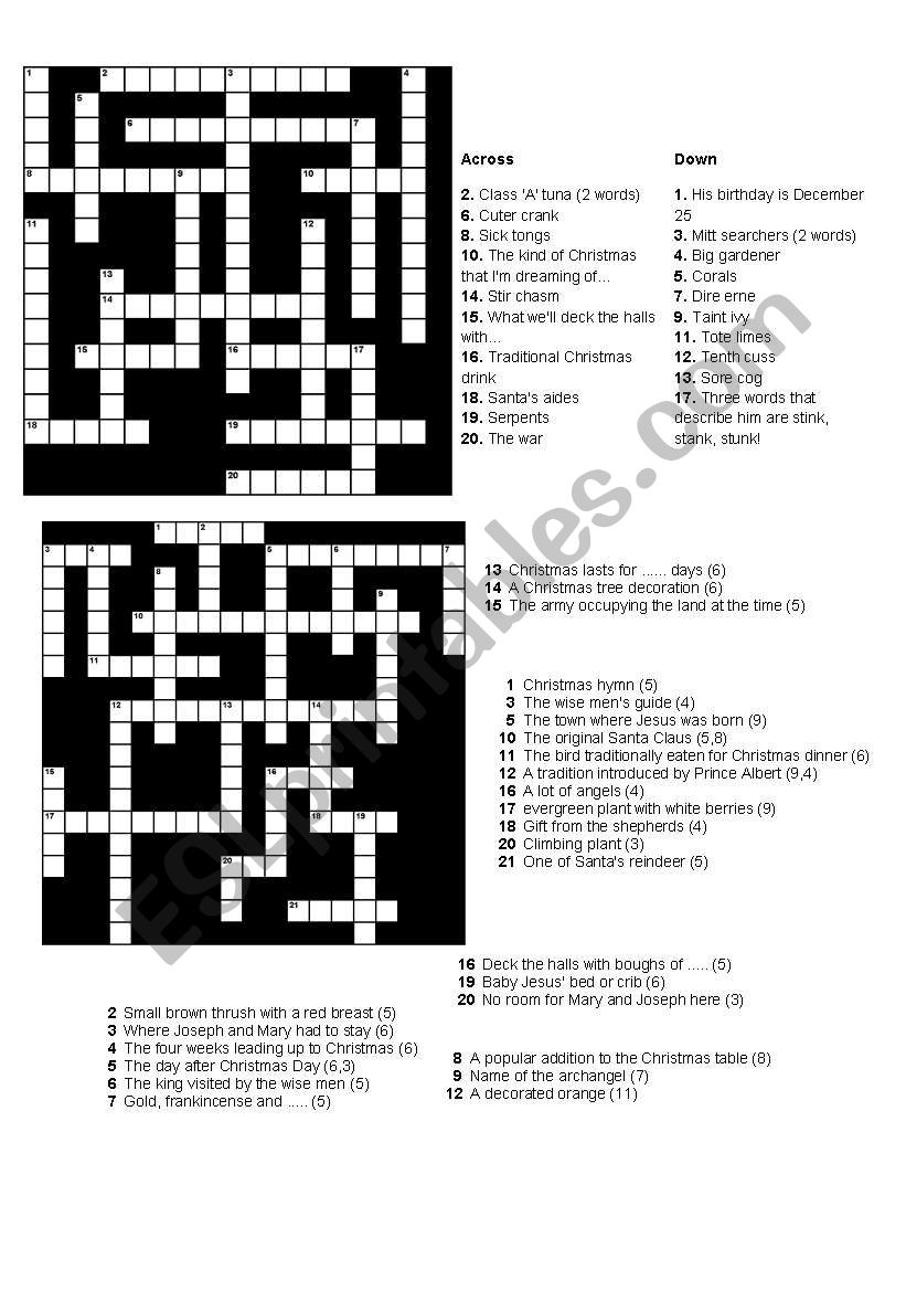 Crosswords worksheet