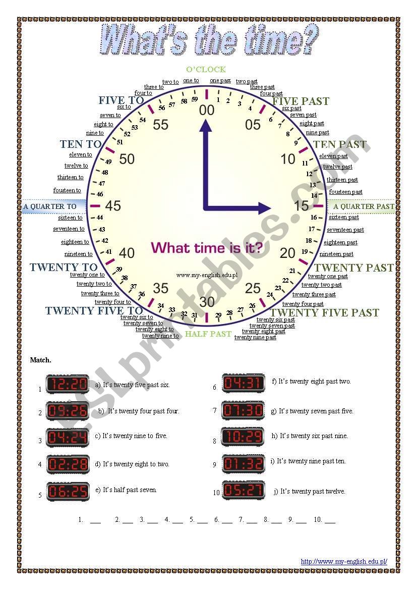 WhatÂ´s the time? (part1) worksheet