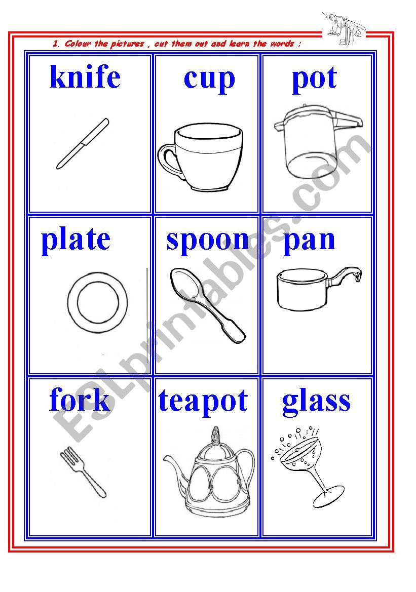 Kitchen  in pictures. worksheet