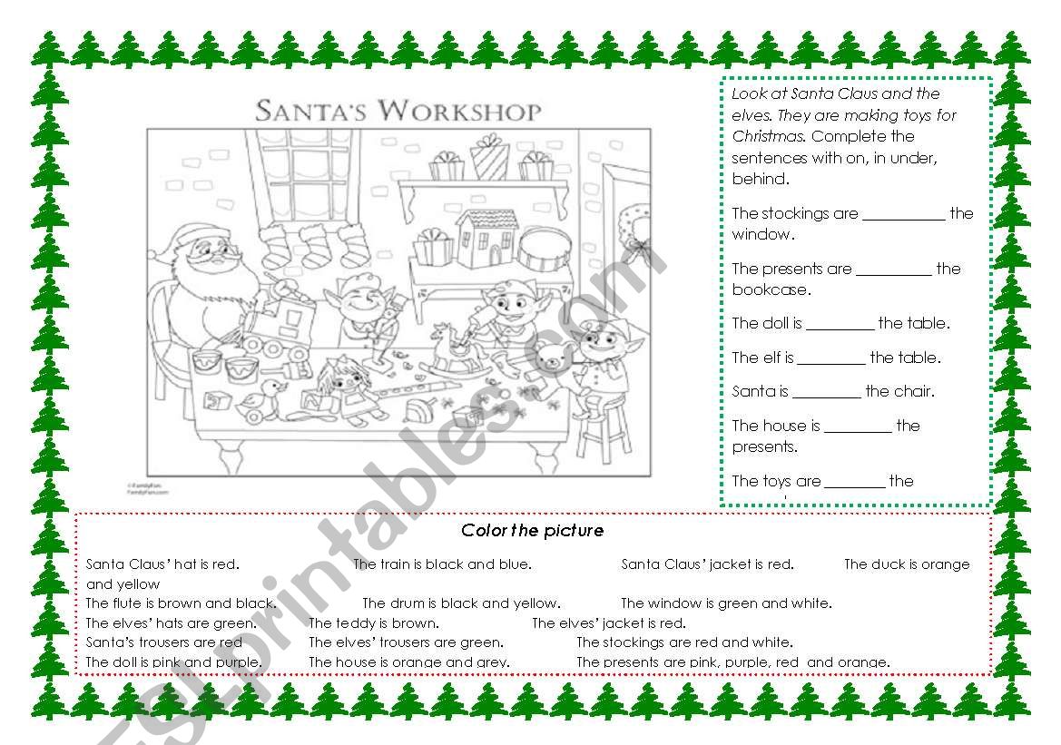 Santas workshop worksheet
