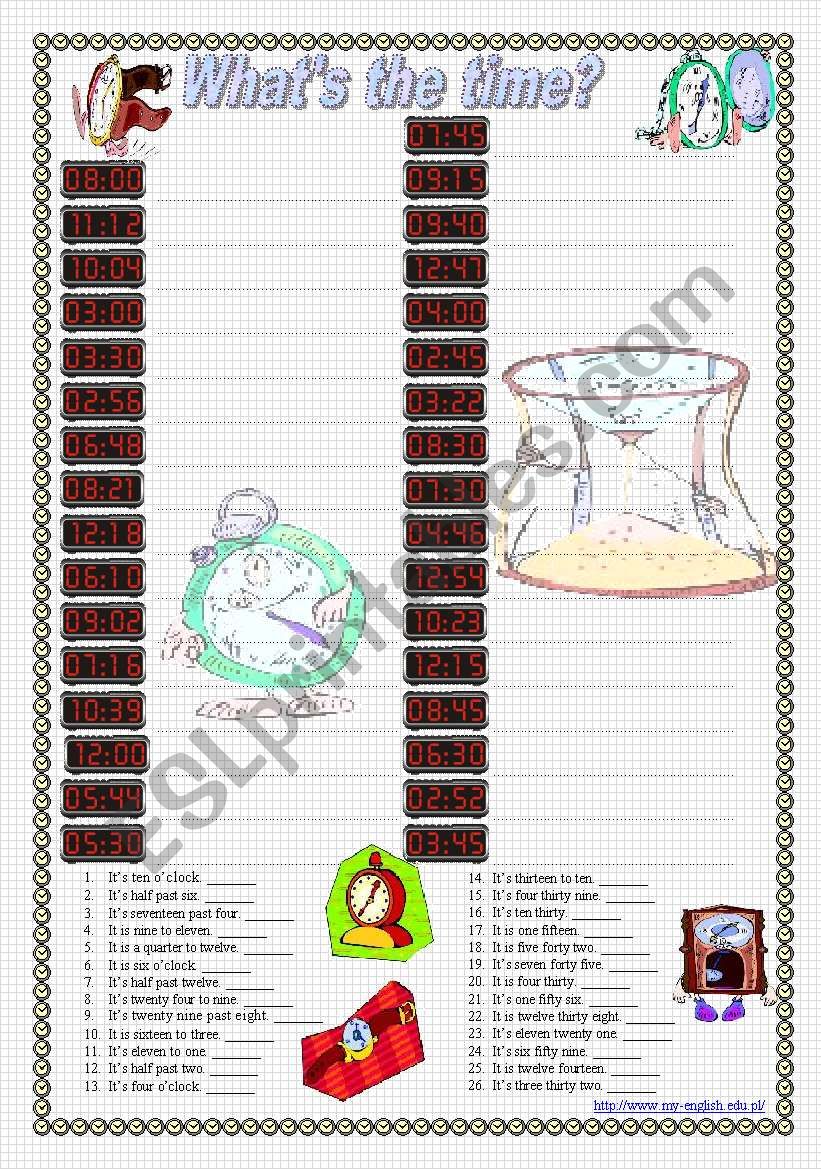 WhatÂ´s the time? (part2) worksheet