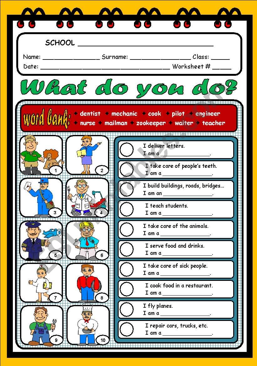 WHAT DO YOU DO? worksheet