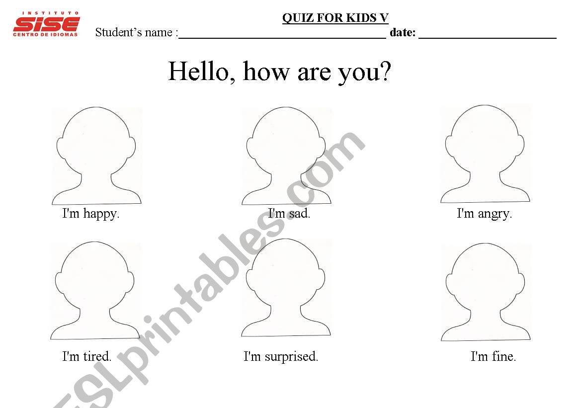 part of the face worksheet