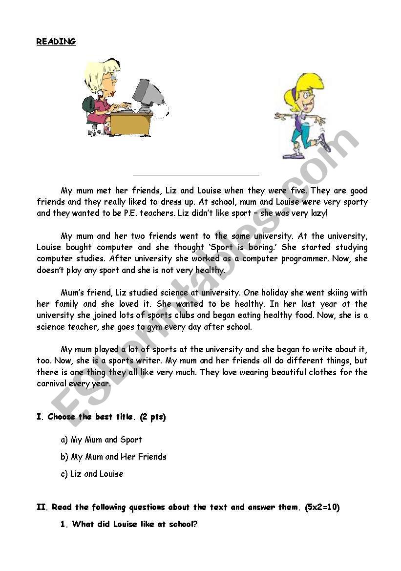 Past Tense Reading With Comprehension Questions ESL Worksheet By Sylnz