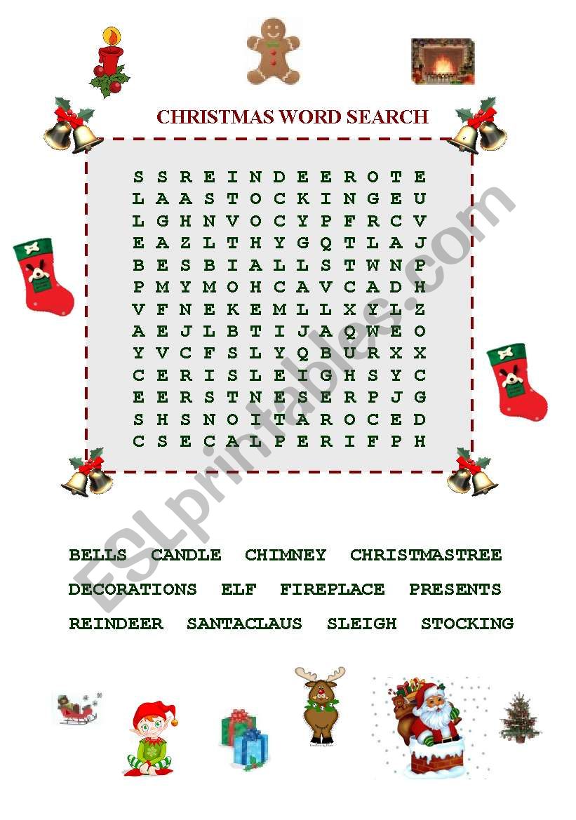 CHRISTMAS WORD SEARCH worksheet
