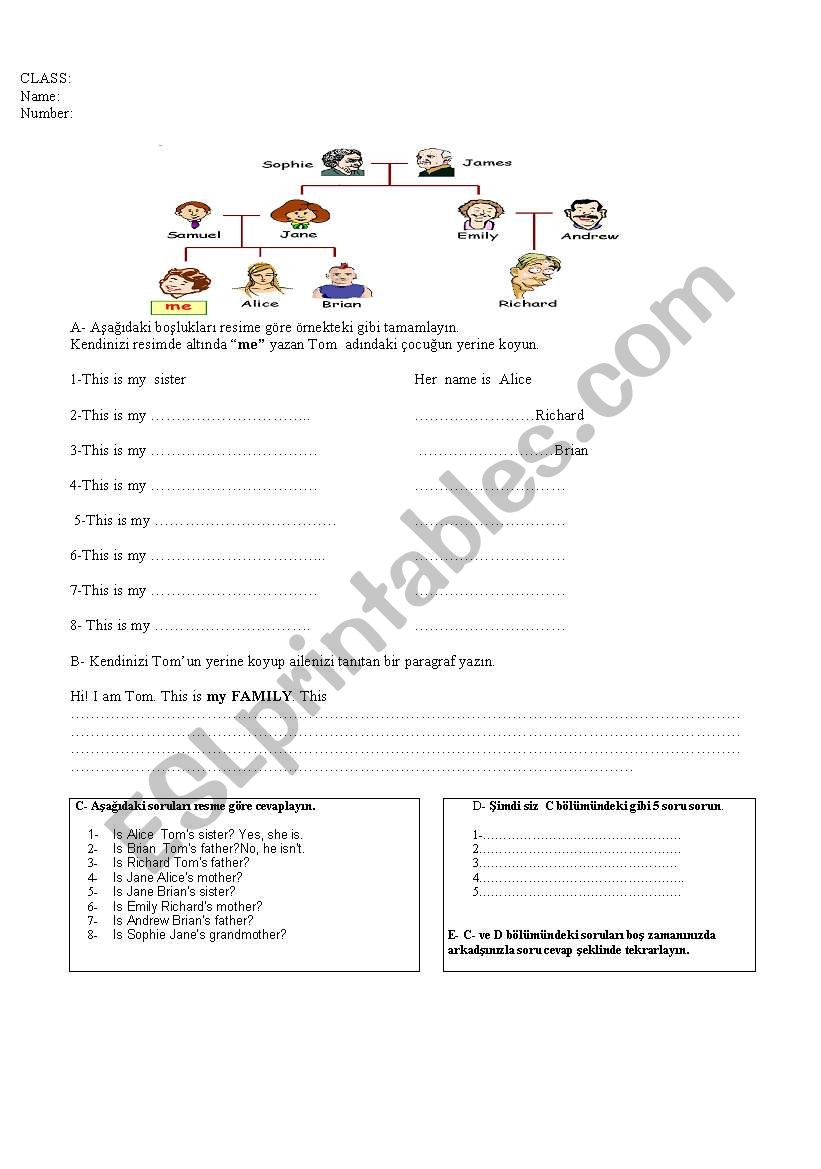 for Turkish students Grade 4 Unit 4 Family