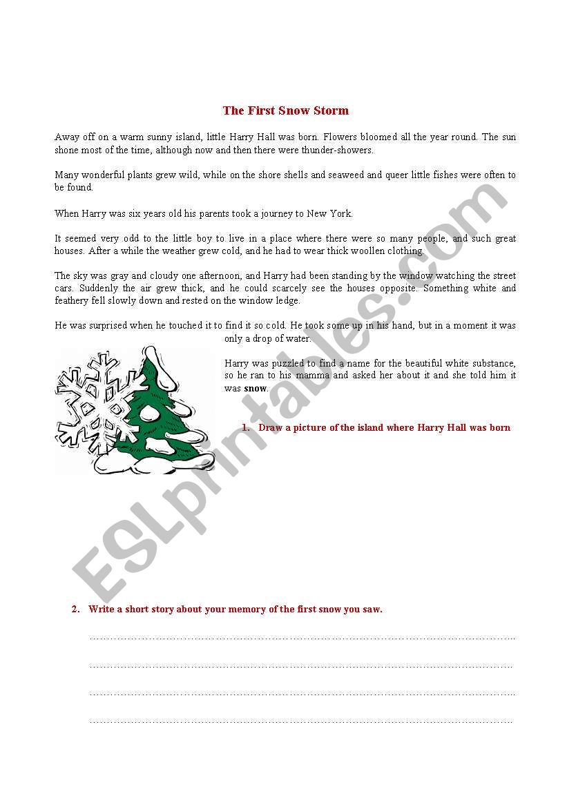 Winter Stories worksheet