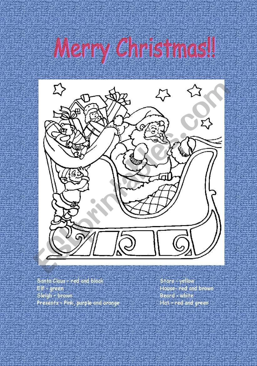 MERRY CHRISTMAS worksheet