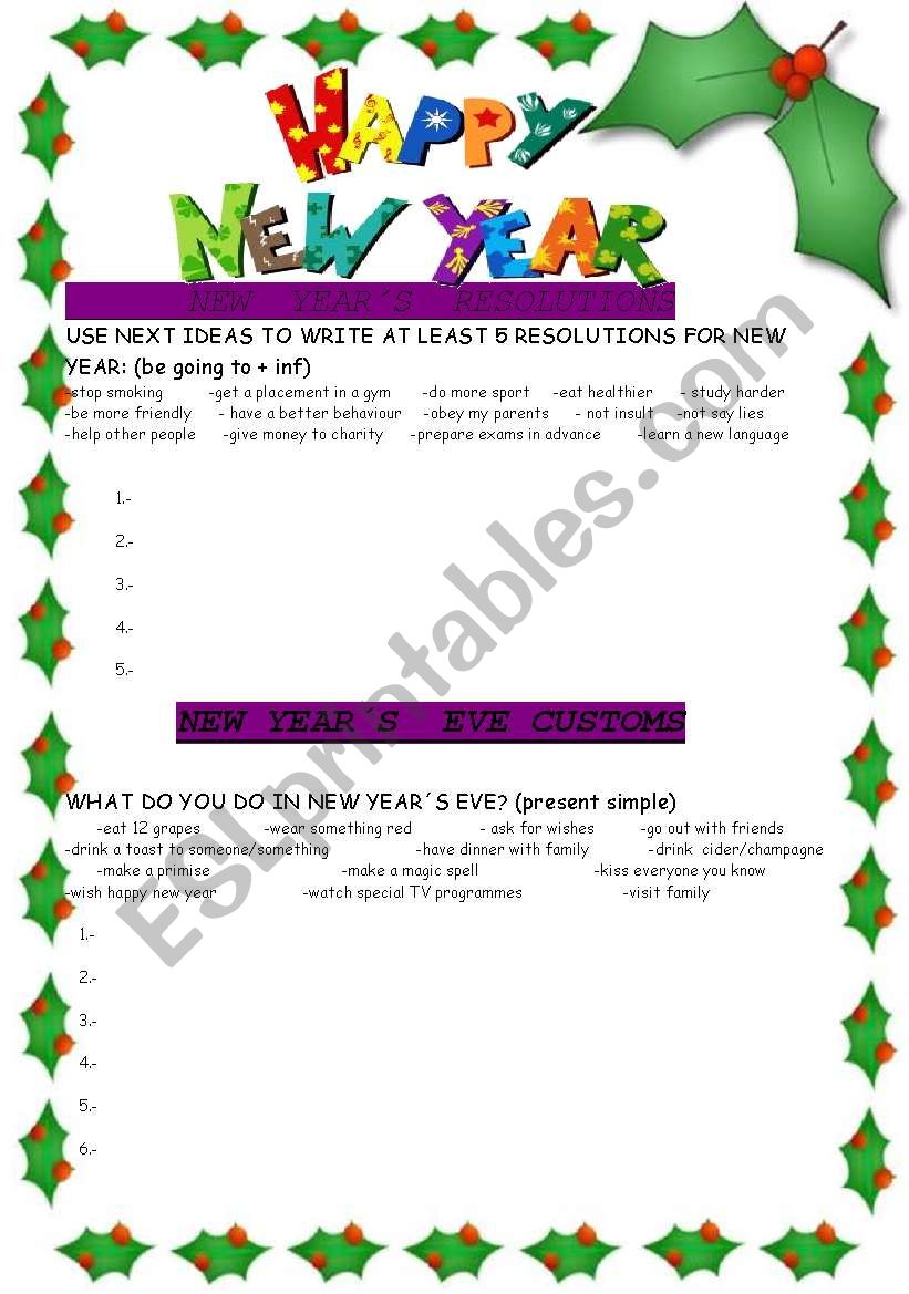 CHRISTMAS TIME: NEW YEARS RESOLUTIONS AND CUSTOMS