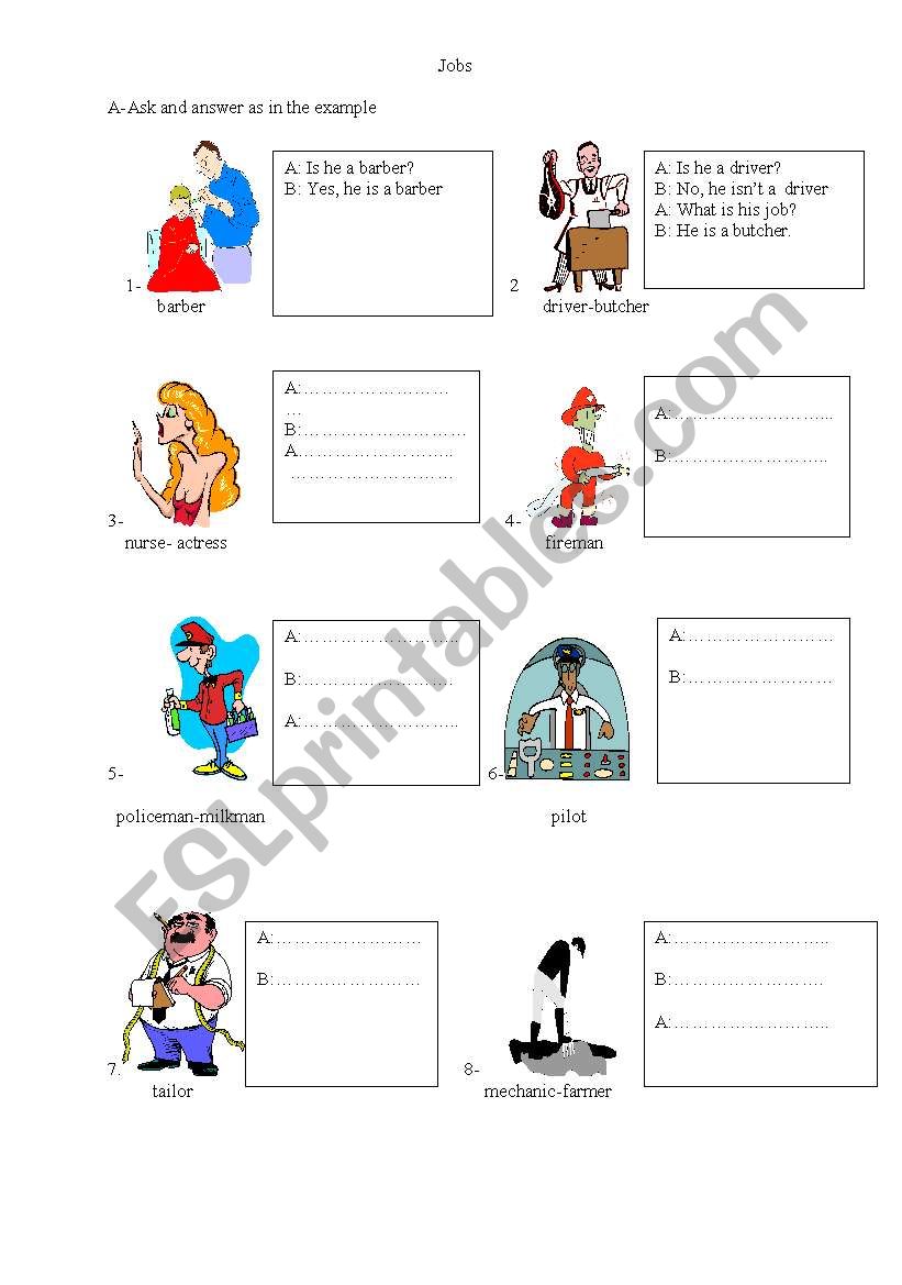 occupations worksheet