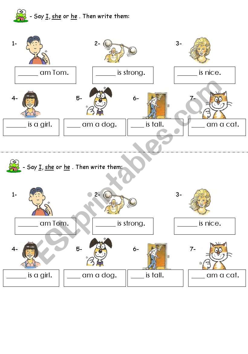 pronouns worksheet