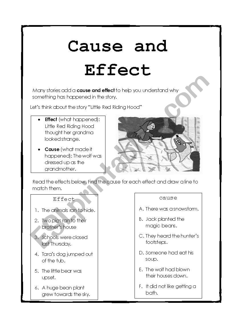 Cause and effect worksheet