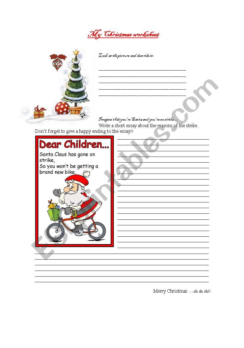 Christmas Worksheet worksheet