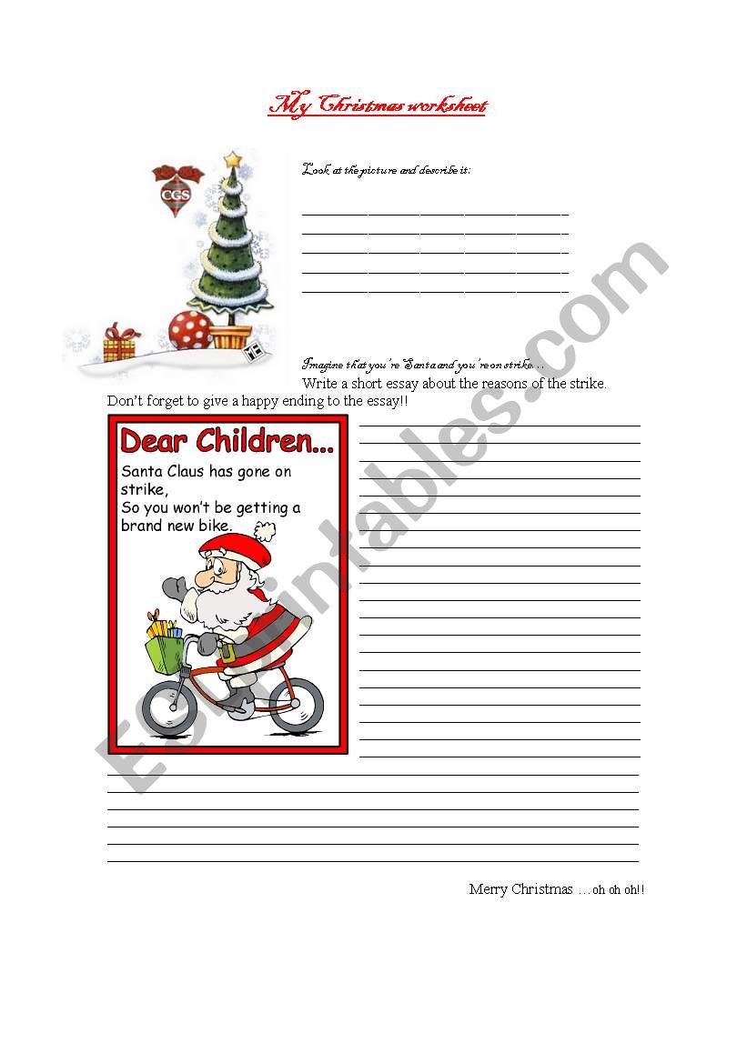 Christmas Worksheet worksheet