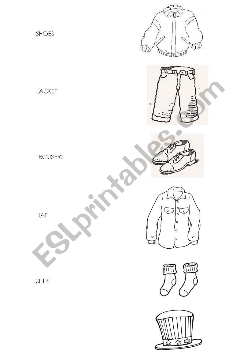 Clothes worksheet