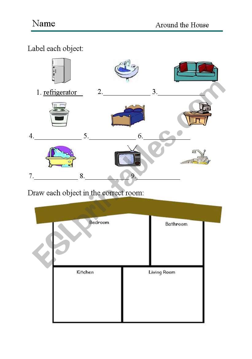 EXERCISE WITH HOUSE worksheet