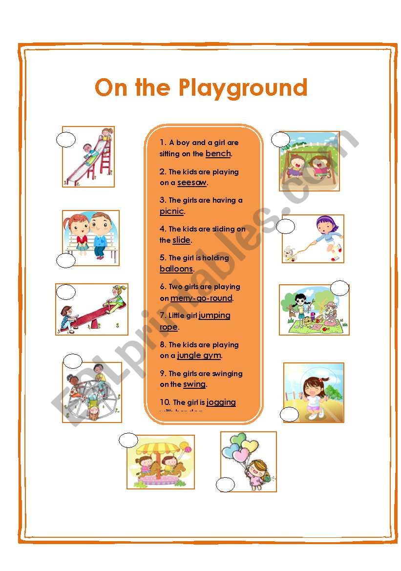 on the playground worksheet