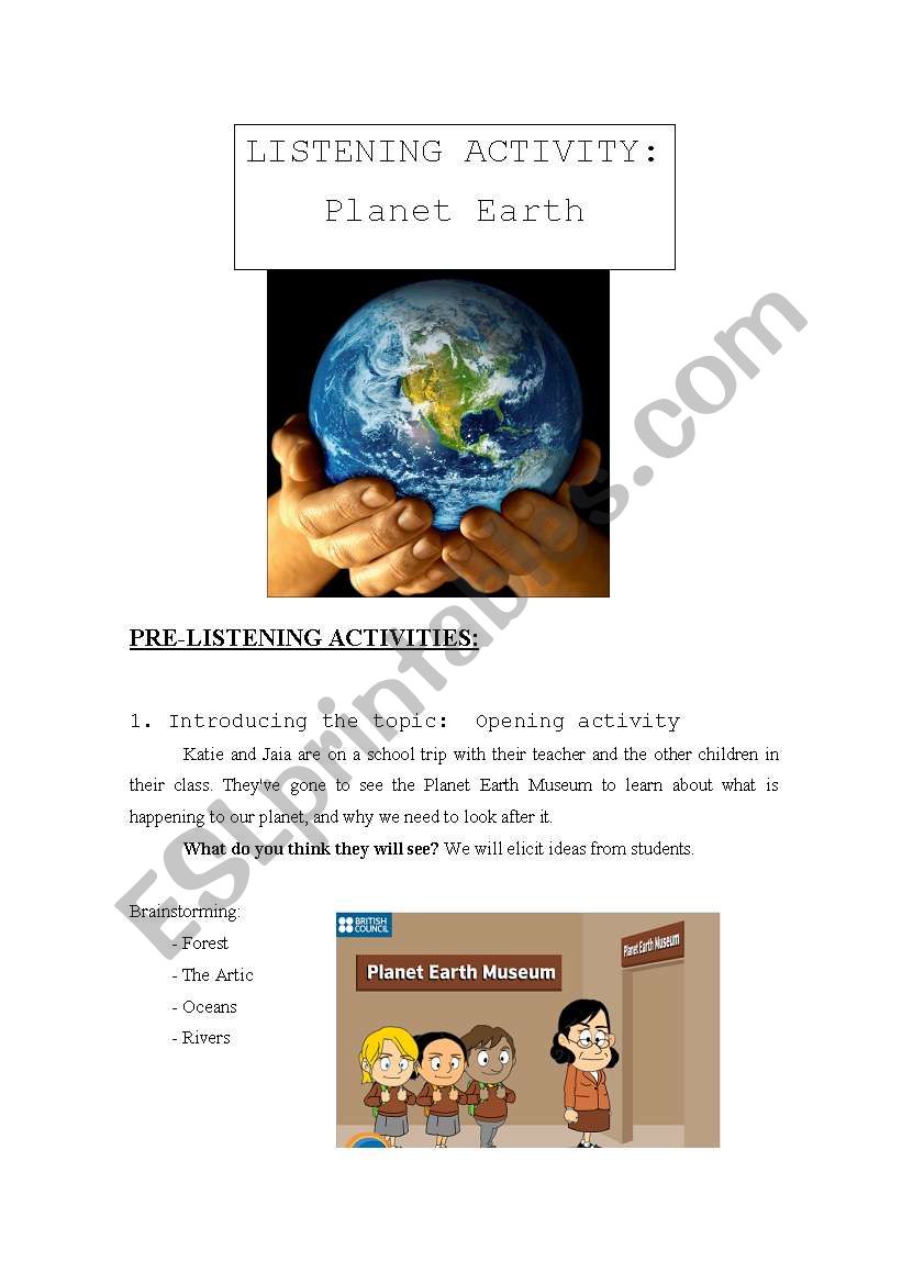 planet earth listening worksheet