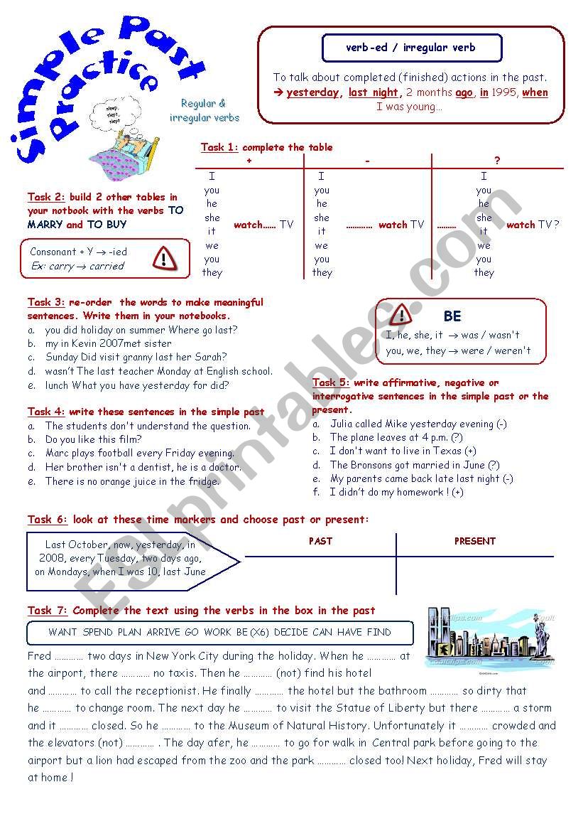 Simple past practice worksheet