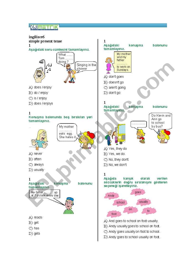 test for you worksheet