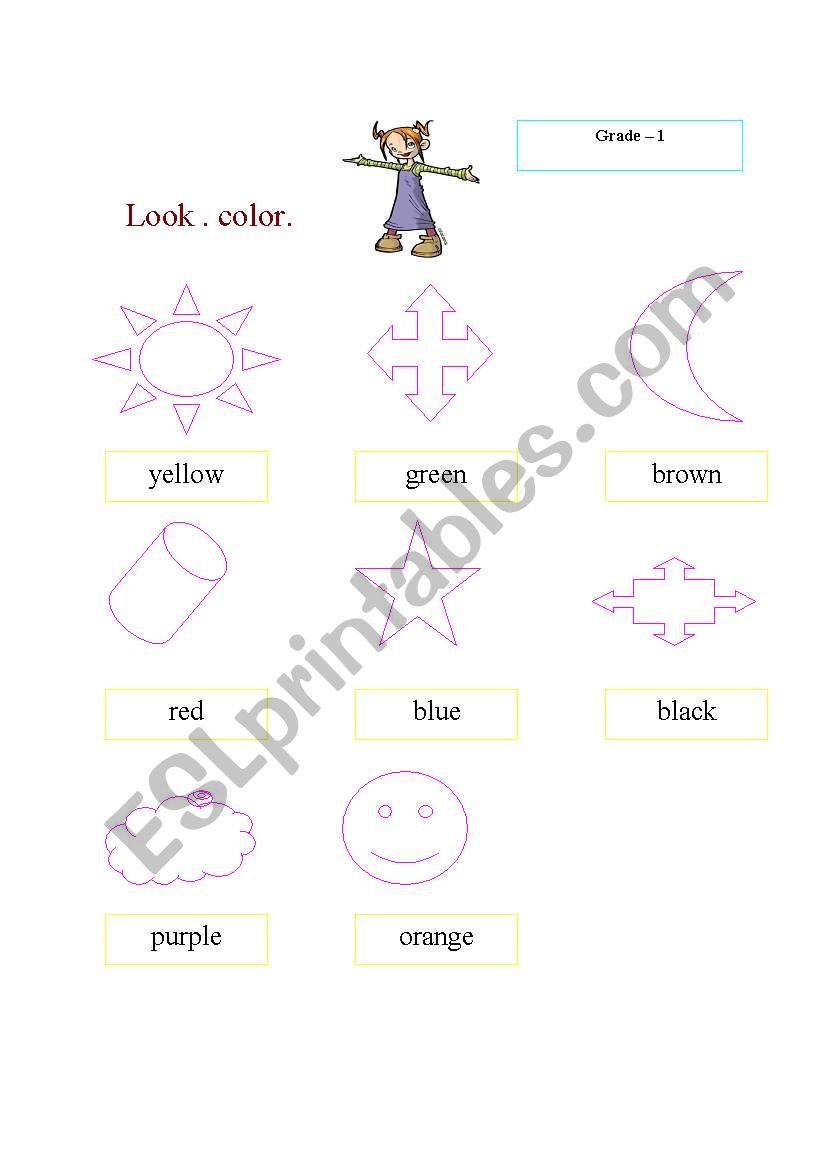 look then color worksheet