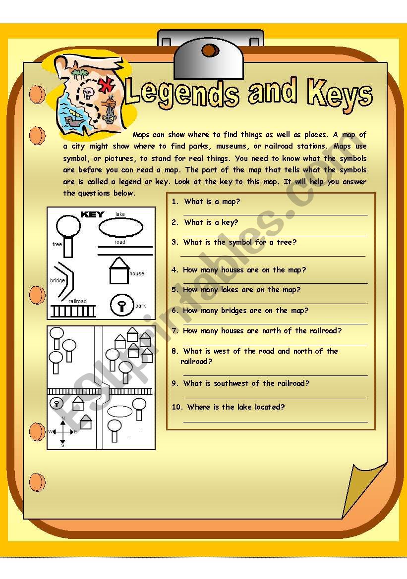 legends and keys worksheet