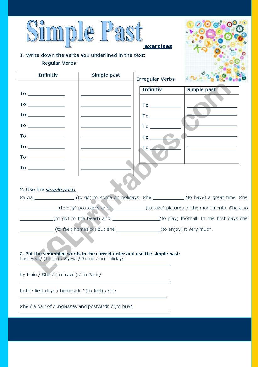 Simple Past exercises worksheet